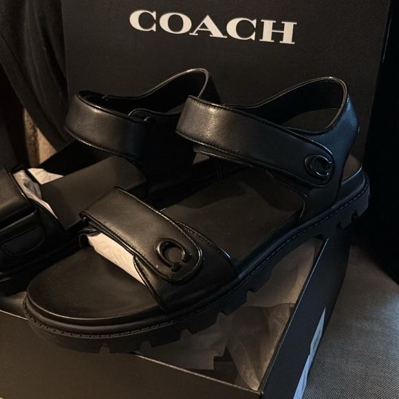 Coach Brynn Leather Sandals - Picture 1 of 6